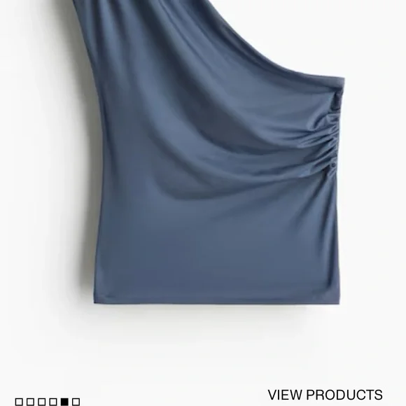 NWT H&M one shoulder ruched top - Picture 2 of 2
